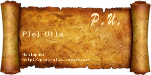 Plel Ulla névjegykártya